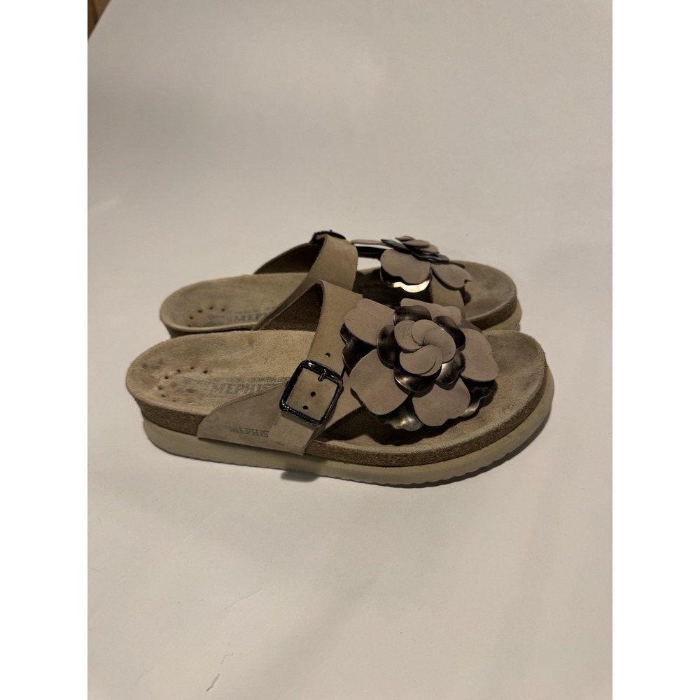 P22 Mephisto Violette Leather Thong Brown Tan Women Sandals 37 size 7 - Picture 2 of 8